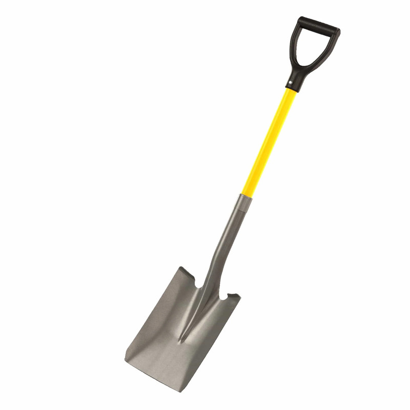 Square Point Closed Back Shovel Industrial Grade with 27" Fiberglass Handle